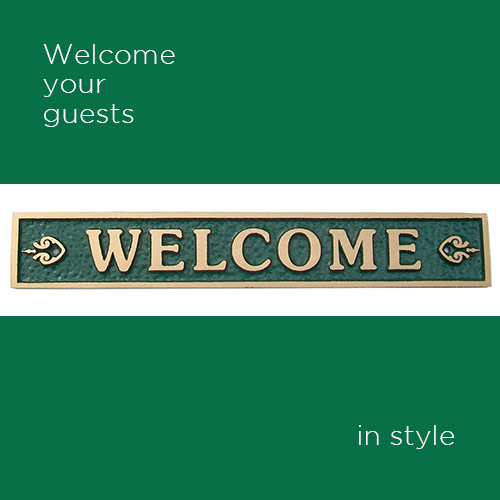 WELCOME bronze door sign