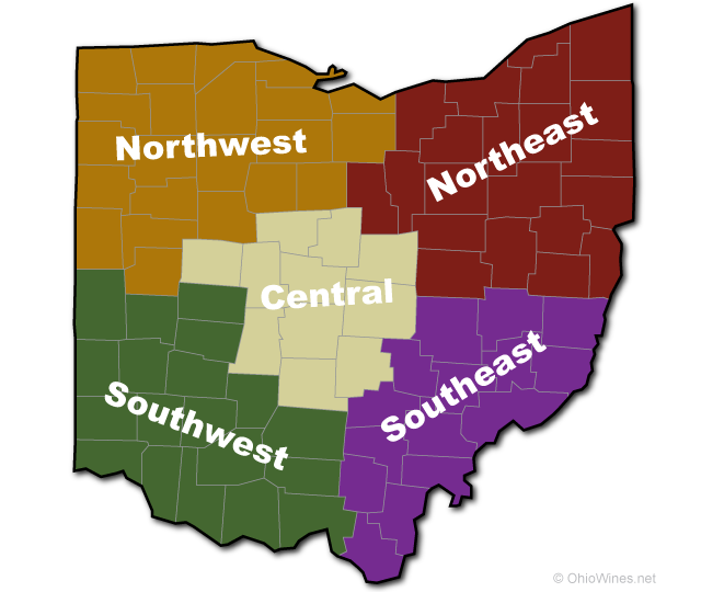 Ohio wine regions map
